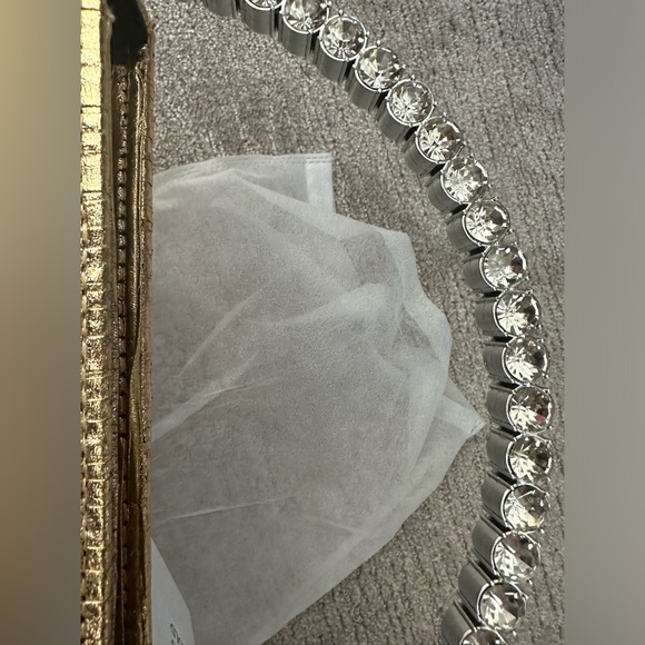 NWT: Gold Circular Clutch with Rhinestone Handle - Picture 6 of 6